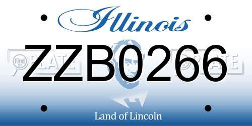 ZZB0266 Illinois License Plate