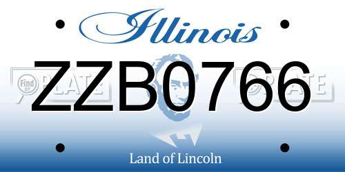ZZB0766 Illinois License Plate