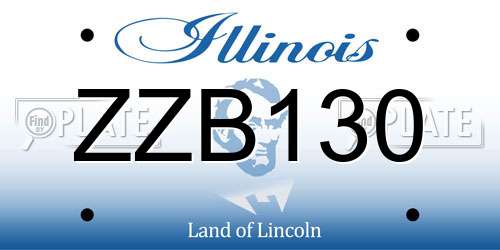ZZB130 Illinois License Plate