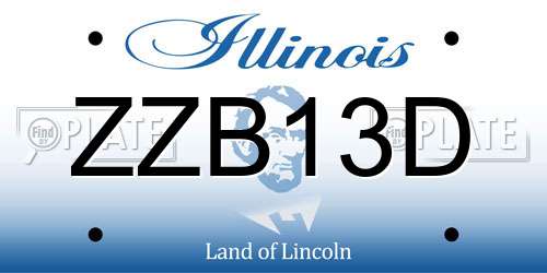 ZZB13D Illinois License Plate