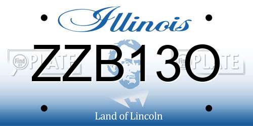 ZZB13O Illinois License Plate