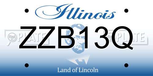 ZZB13Q Illinois License Plate