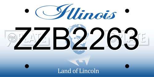 ZZB2263 Illinois License Plate