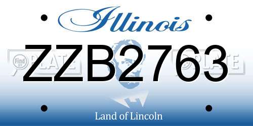 ZZB2763 Illinois License Plate