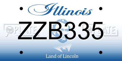 ZZB335 Illinois License Plate