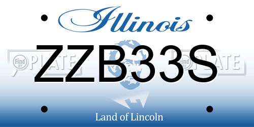 ZZB33S Illinois License Plate