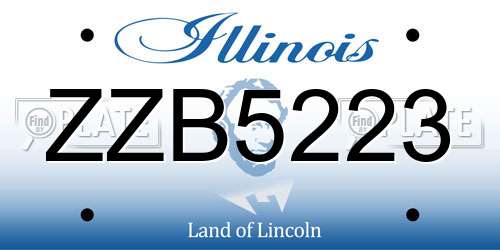 ZZB5223 Illinois License Plate
