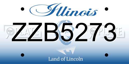 ZZB5273 Illinois License Plate