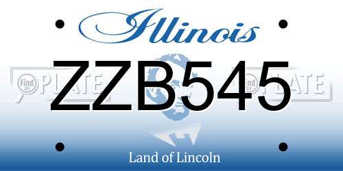 ZZB545 Illinois License Plate