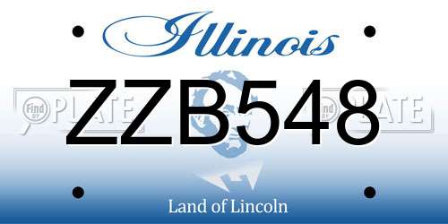ZZB548 Illinois License Plate