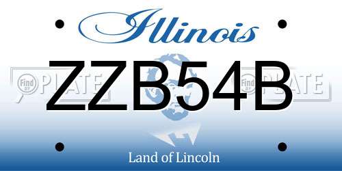 ZZB54B Illinois License Plate