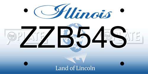 ZZB54S Illinois License Plate