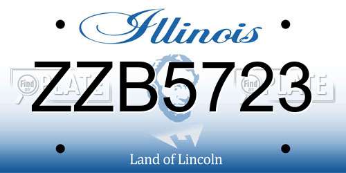 ZZB5723 Illinois License Plate