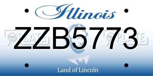 ZZB5773 Illinois License Plate