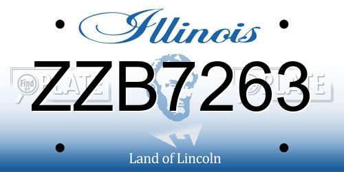 ZZB7263 Illinois License Plate