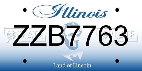 ZZB7763 Illinois License Plate