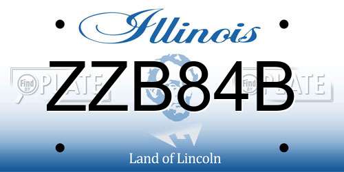 ZZB84B Illinois License Plate