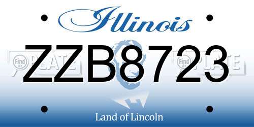 ZZB8723 Illinois License Plate