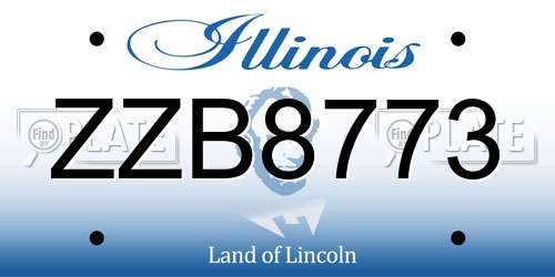 ZZB8773 Illinois License Plate