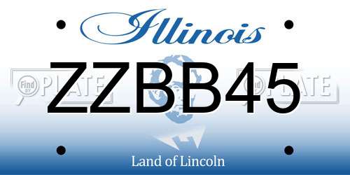 ZZBB45 Illinois License Plate