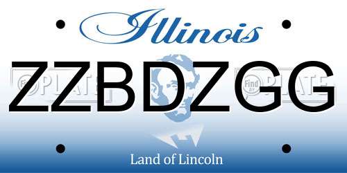 ZZBDZGG Illinois License Plate