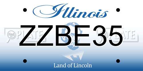 ZZBE35 Illinois License Plate