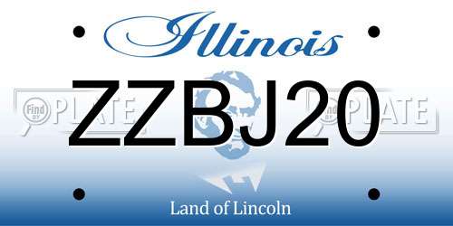 ZZBJ20 Illinois License Plate