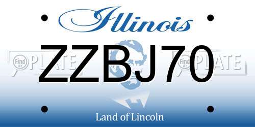 ZZBJ70 Illinois License Plate