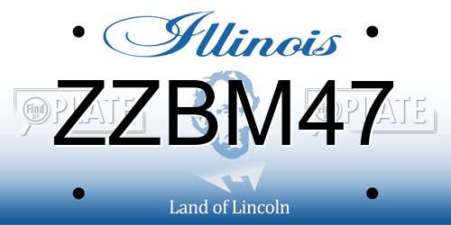 ZZBM47 Illinois License Plate