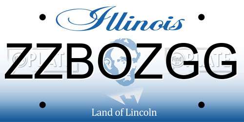ZZBOZGG Illinois License Plate