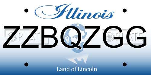 ZZBQZGG Illinois License Plate