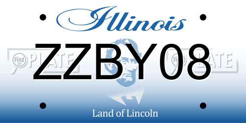 ZZBY08 Illinois License Plate