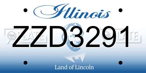 ZZD3291 Illinois License Plate