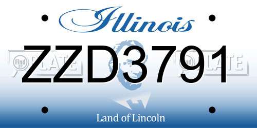 ZZD3791 Illinois License Plate