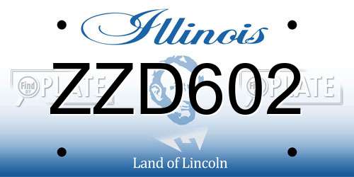ZZD602 Illinois License Plate