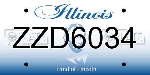 ZZD6034 Illinois License Plate