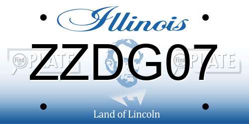 ZZDG07 Illinois License Plate