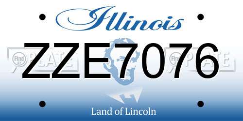 ZZE7076 Illinois License Plate