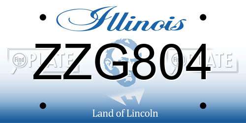 ZZG804 Illinois License Plate