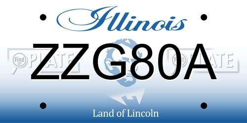 ZZG80A Illinois License Plate