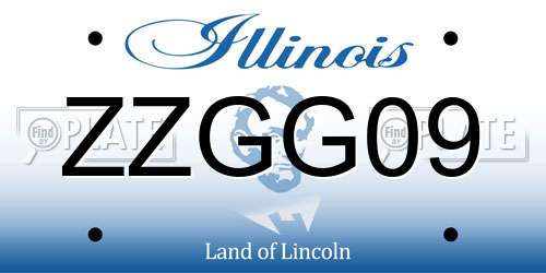 ZZGG09 Illinois License Plate