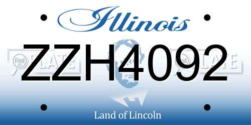 ZZH4092 Illinois License Plate