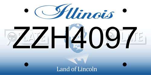 ZZH4097 Illinois License Plate