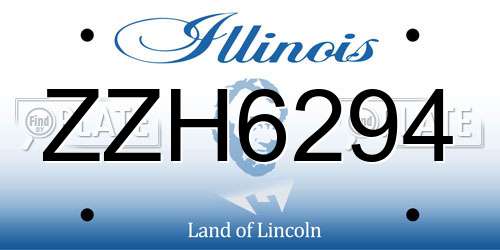 ZZH6294 Illinois License Plate