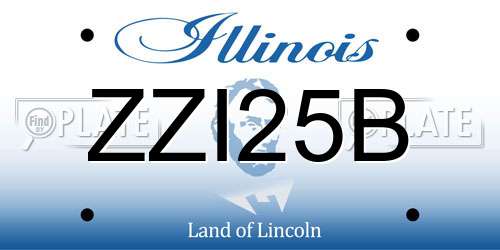 ZZI25B Illinois License Plate