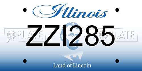 ZZI285 Illinois License Plate
