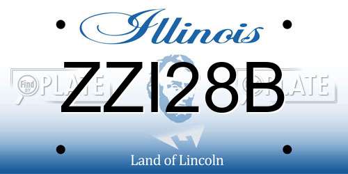 ZZI28B Illinois License Plate