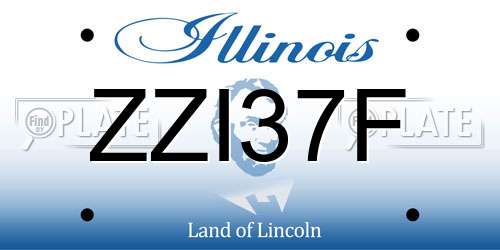 ZZI37F Illinois License Plate