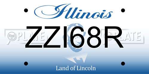 ZZI68R Illinois License Plate
