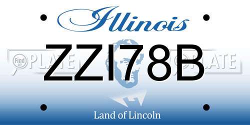 ZZI78B Illinois License Plate